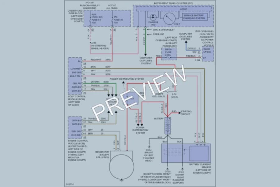 2009 Chevrolet Tahoe Starting Charging wiring diagram preview