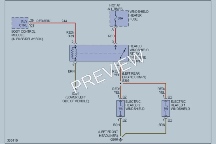 2009 Dodge 2500Sprinter Defoggers wiring diagram preview