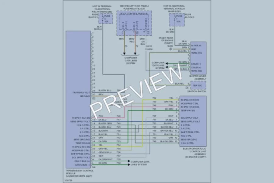 2009 Dodge 2500Sprinter Transmission wiring diagram preview