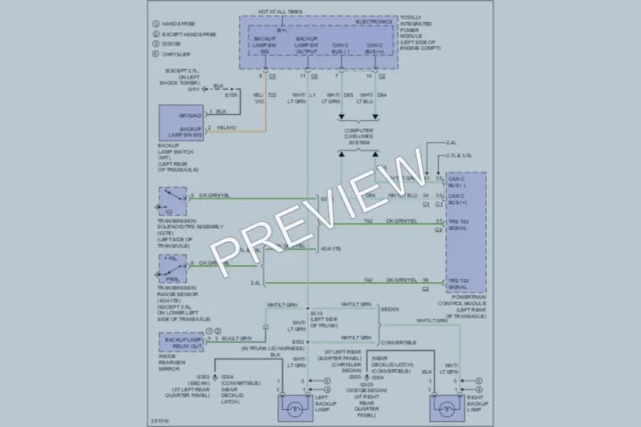 2009 Dodge Avenger Exterior Lights wiring diagram preview