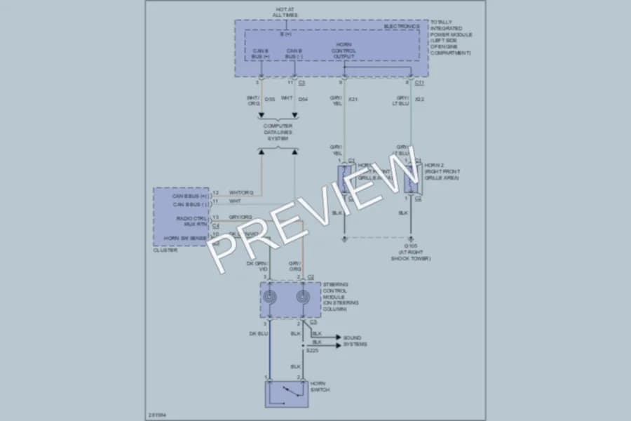 2009 Dodge Avenger Horn wiring diagram preview