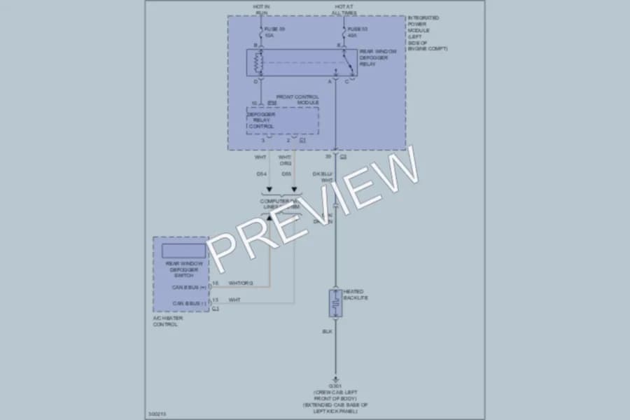 2009 Dodge Dakota Defoggers wiring diagram preview