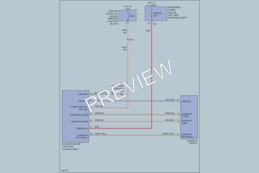2009 Dodge Dakota Power Top Sunroof wiring diagram preview