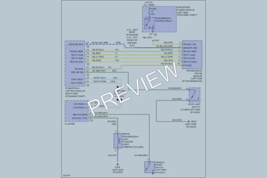 2009 Dodge Dakota Shift Interlock wiring diagram preview