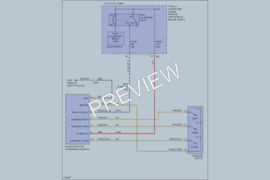 2009 Dodge Nitro Power Top Sunroof wiring diagram preview