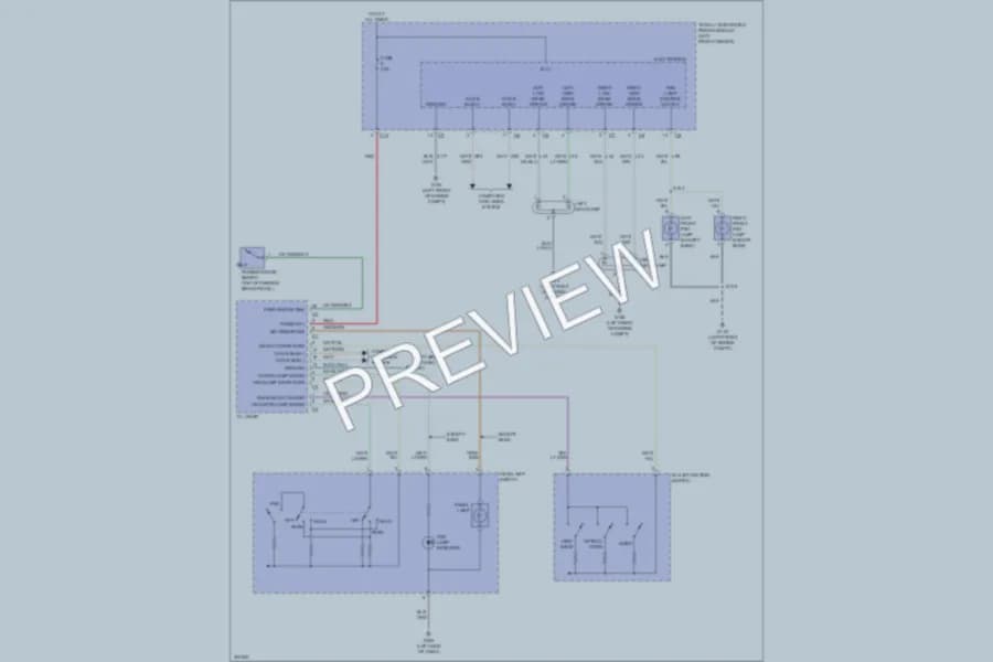 2009 Dodge R2500 Headlights wiring diagram preview with protected circuit layout