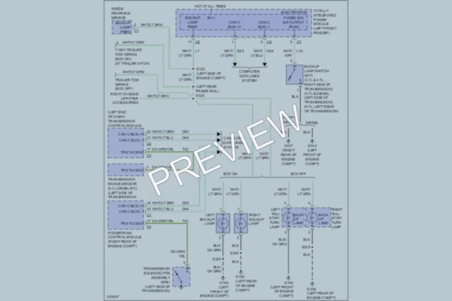 2009 Dodge R3500 Exterior Lights wiring diagram preview with protected circuit layout