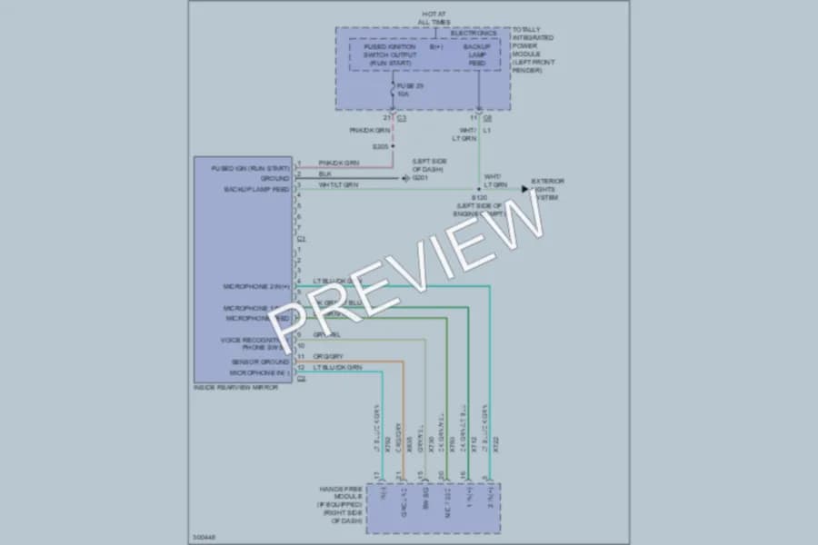 2009 Dodge R3500 Power Mirrors wiring diagram preview with protected circuit layout