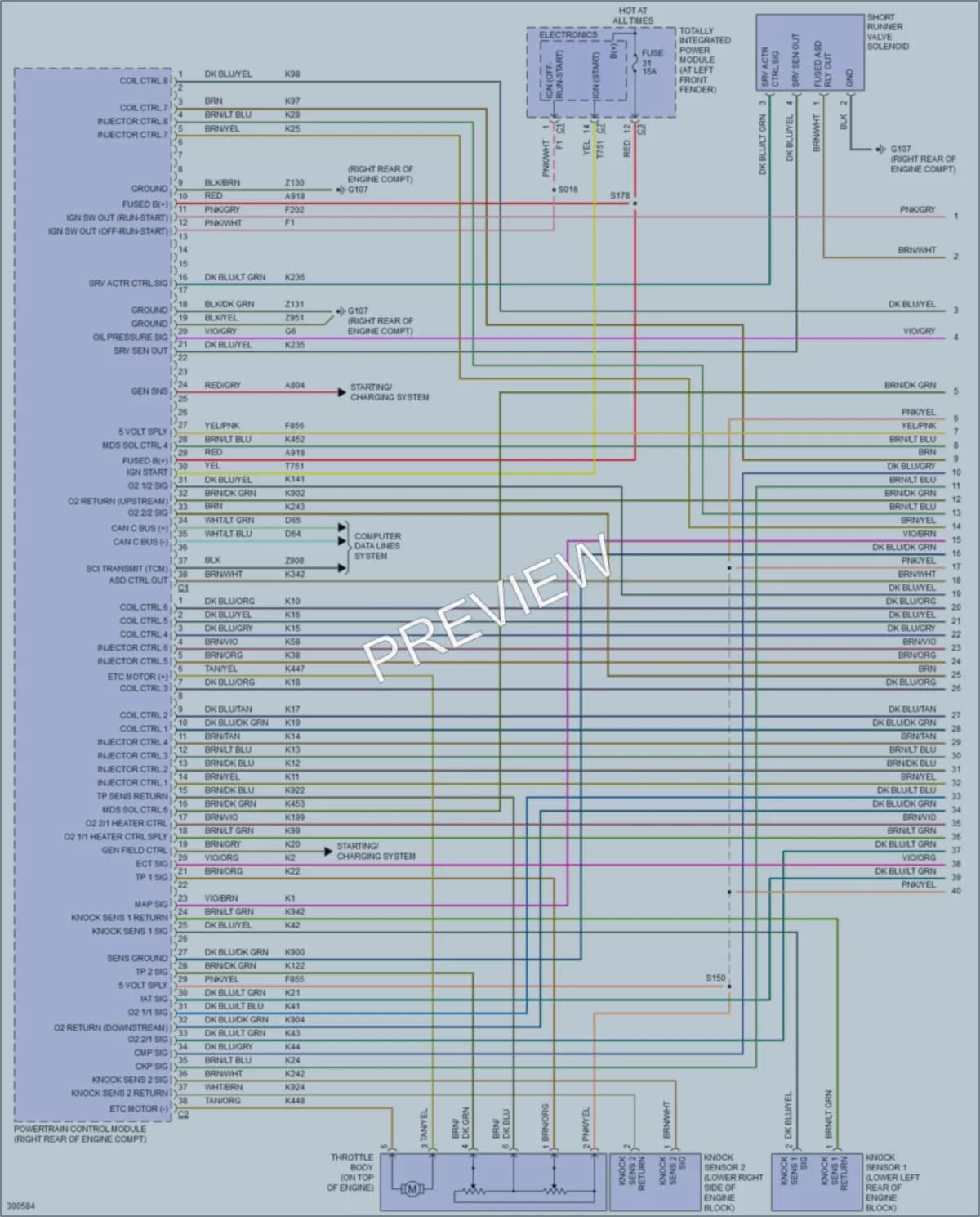 2009 Dodge R3500 Hd Engine Performance wiring diagram preview with protected circuit layout