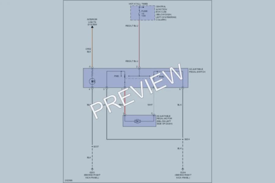 2009 Ford CrownVictoria Power Seats wiring diagram preview