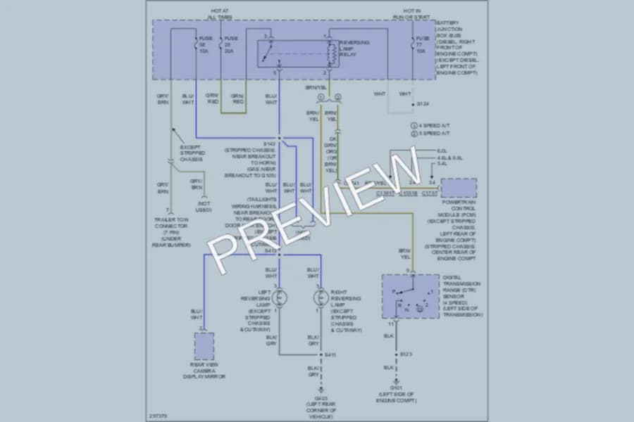 2009 Ford E150 Exterior Lights wiring diagram preview with protected circuit layout