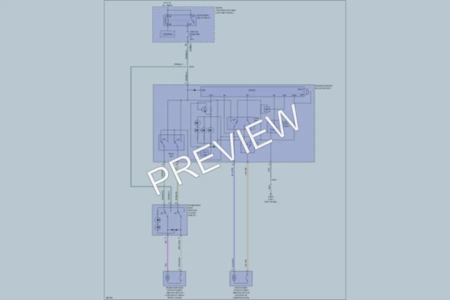 2009 Ford E150 Power Windows wiring diagram preview with protected circuit layout