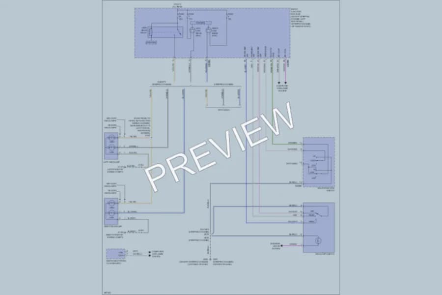 2009 Ford E350 Super Duty Headlights wiring diagram preview with protected circuit layout