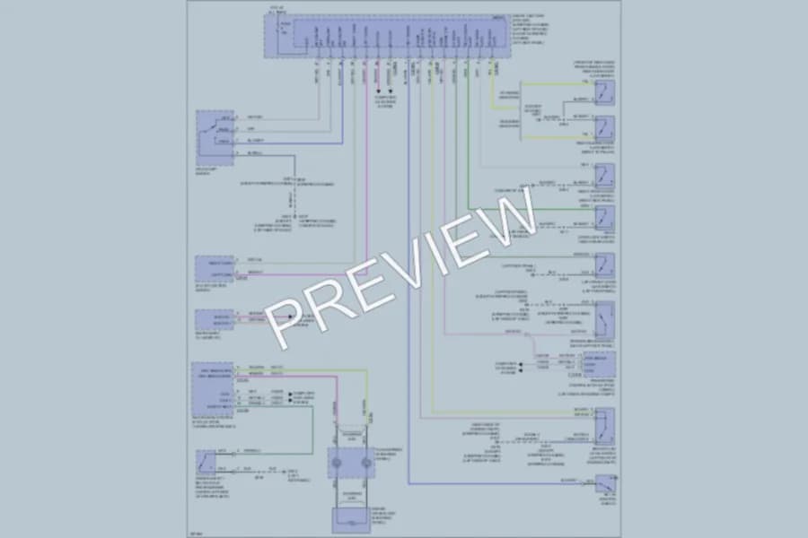 2009 Ford E350 Super Duty Warning Systems wiring diagram preview with protected circuit layout