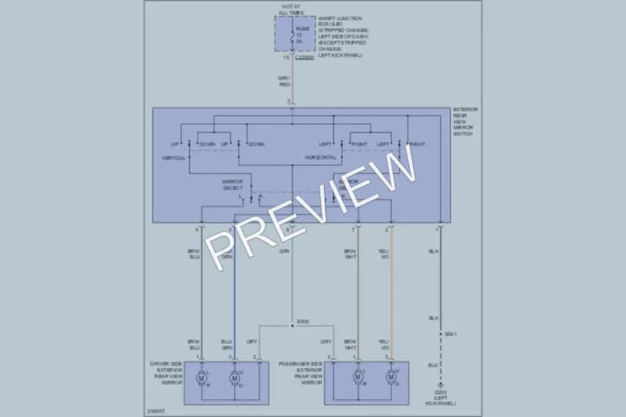 2009 Ford E450Econoline Power Mirrors wiring diagram preview