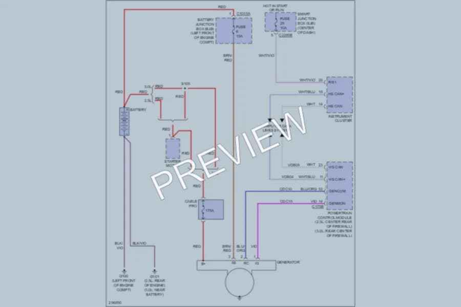 2009 Ford EscapeHybrid Starting Charging wiring diagram preview