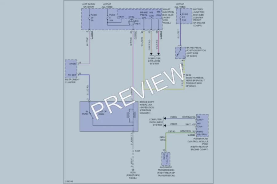 2009 Ford ExpeditionEL Shift Interlock wiring diagram preview