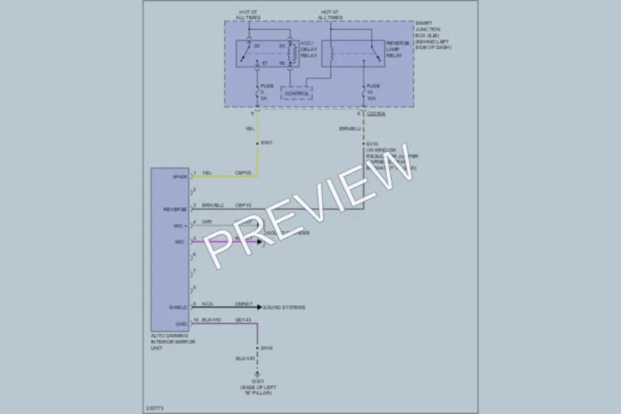 2009 Ford ExplorerSportTrac Power Mirrors wiring diagram preview