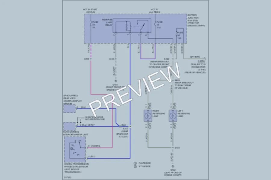 2009 Ford F150 Exterior Lights wiring diagram preview with protected circuit layout