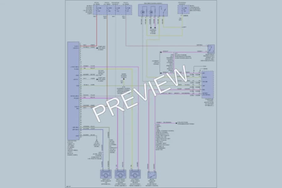 2009 Ford F250 Super Duty Anti Lock Brakes wiring diagram preview with protected circuit layout