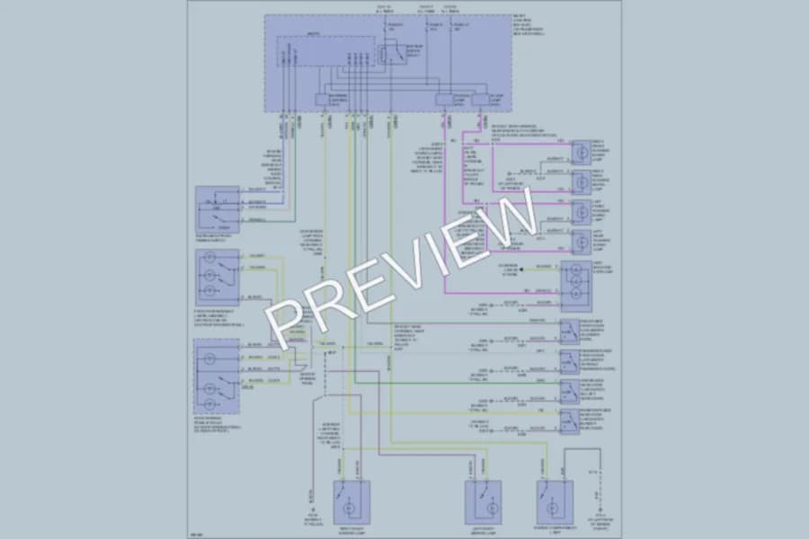 2009 Ford F250 Super Duty Interior Lights wiring diagram preview with protected circuit layout