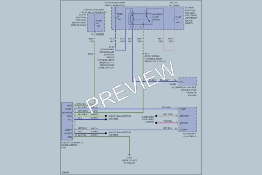 2009 Ford Focus Power Mirrors wiring diagram preview