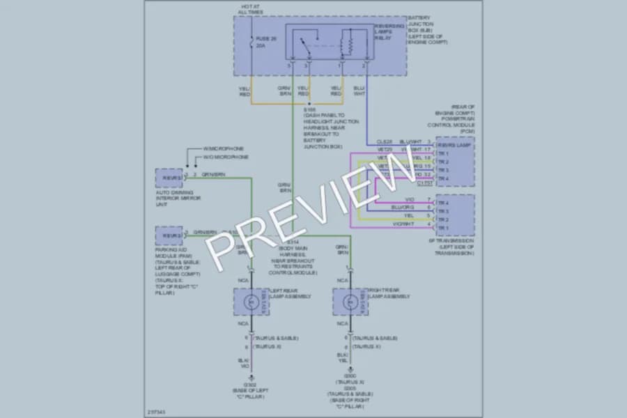 2009 Ford Taurus Exterior Lights wiring diagram preview