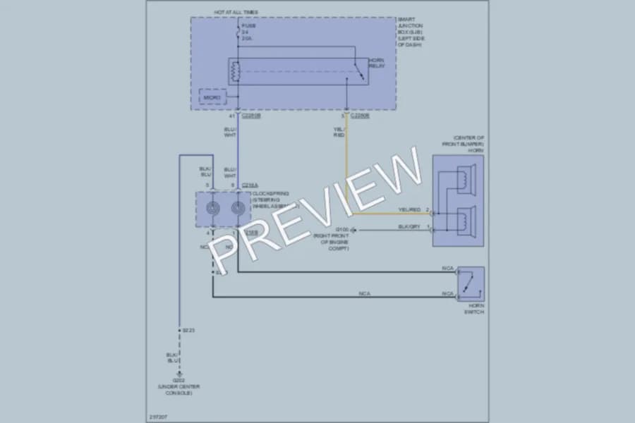 2009 Ford Taurus Horn wiring diagram preview