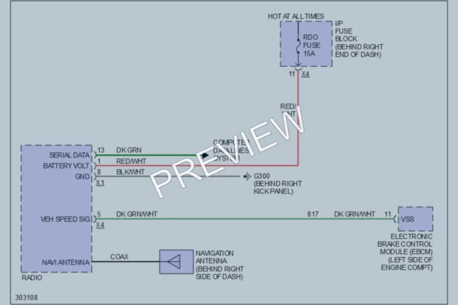 2009 GMC Acadia Navigation wiring diagram preview