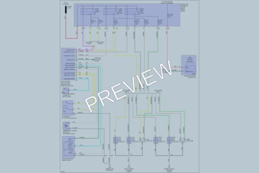 2009 GMC G2500 Headlights wiring diagram preview with protected circuit layout