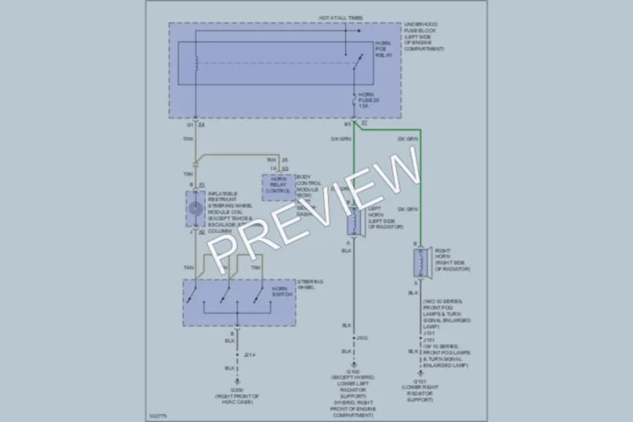 2009 GMC YukonXLDenali Horn wiring diagram preview