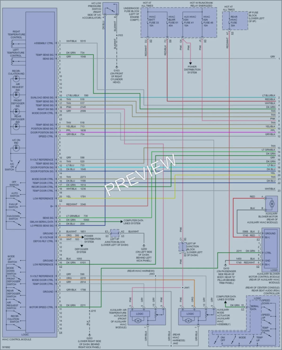2009 HUMMER H2SUT Air Conditioning wiring diagram preview