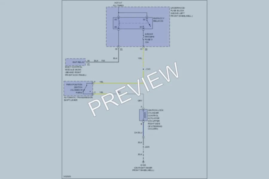 2009 HUMMER H3 Shift Interlock wiring diagram preview