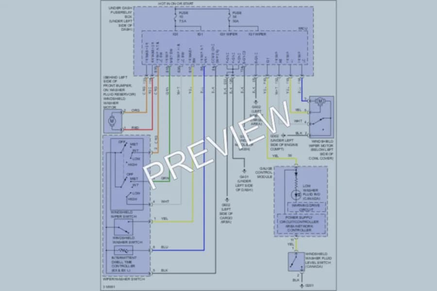 2009 Honda CRV Wiper Washer wiring diagram preview