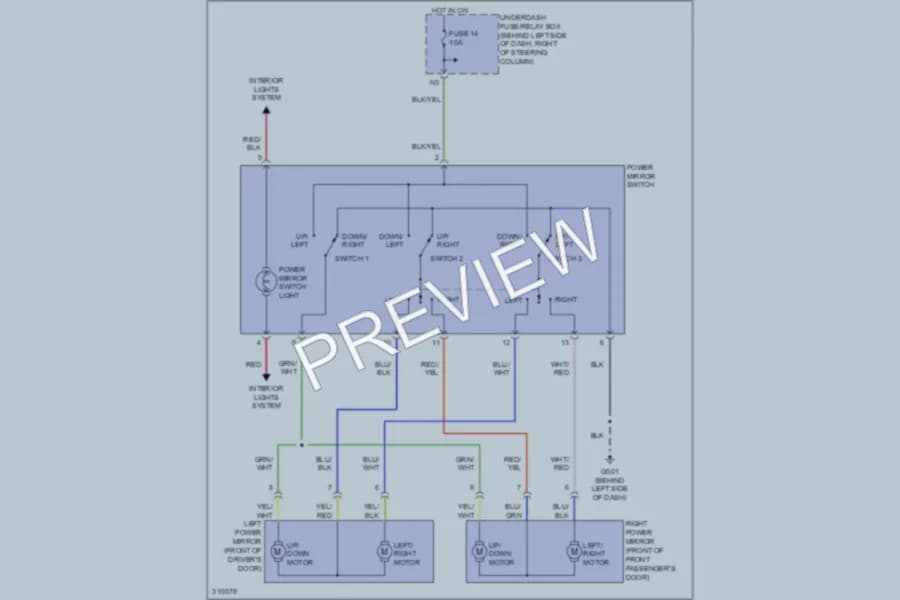 2009 Honda Element Power Mirrors wiring diagram preview