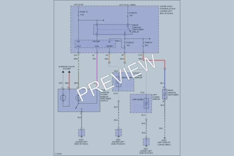 2009 Honda Fit Defoggers wiring diagram preview