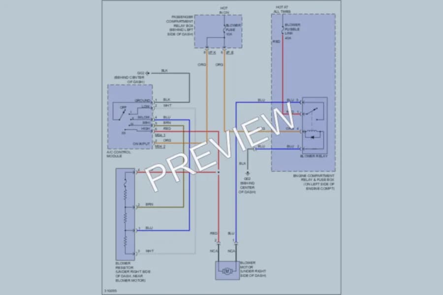 2009 Hyundai Accent Air Conditioning wiring diagram preview