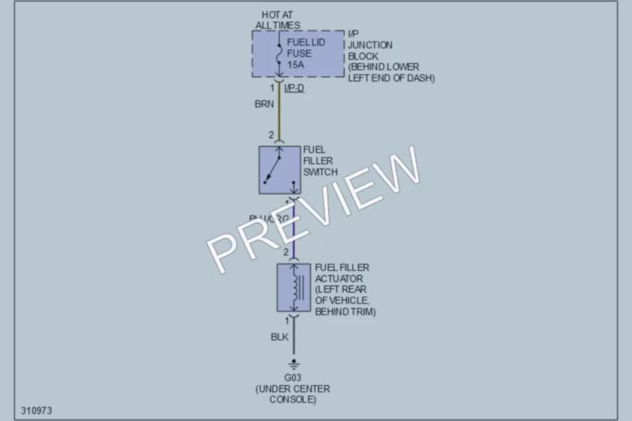 2009 Hyundai SantaFe Trunk Tailgate Fuel Door wiring diagram preview