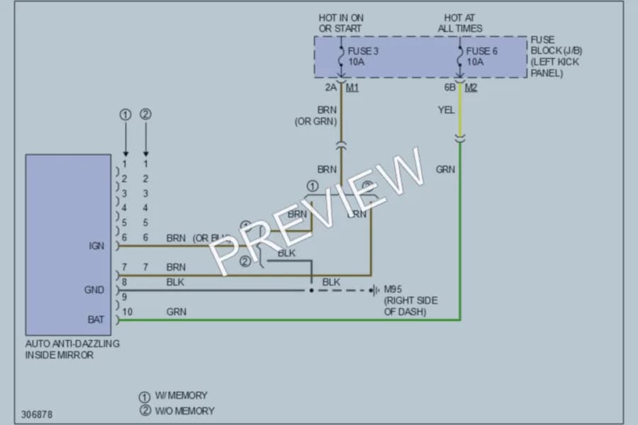 2009 Infiniti EX35 Power Mirrors wiring diagram preview