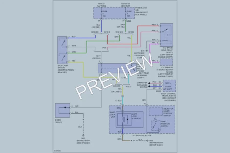 2009 Infiniti G37 Shift Interlock wiring diagram preview