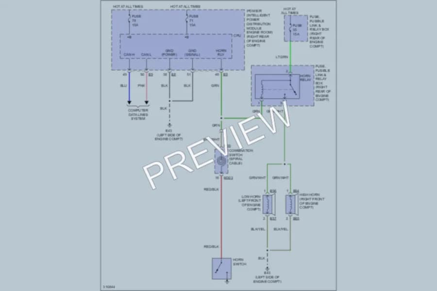 2009 Infiniti M45 Horn wiring diagram preview