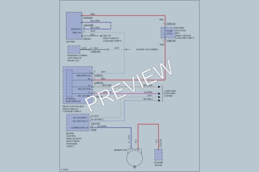 2009 Jaguar XF Starting Charging wiring diagram preview