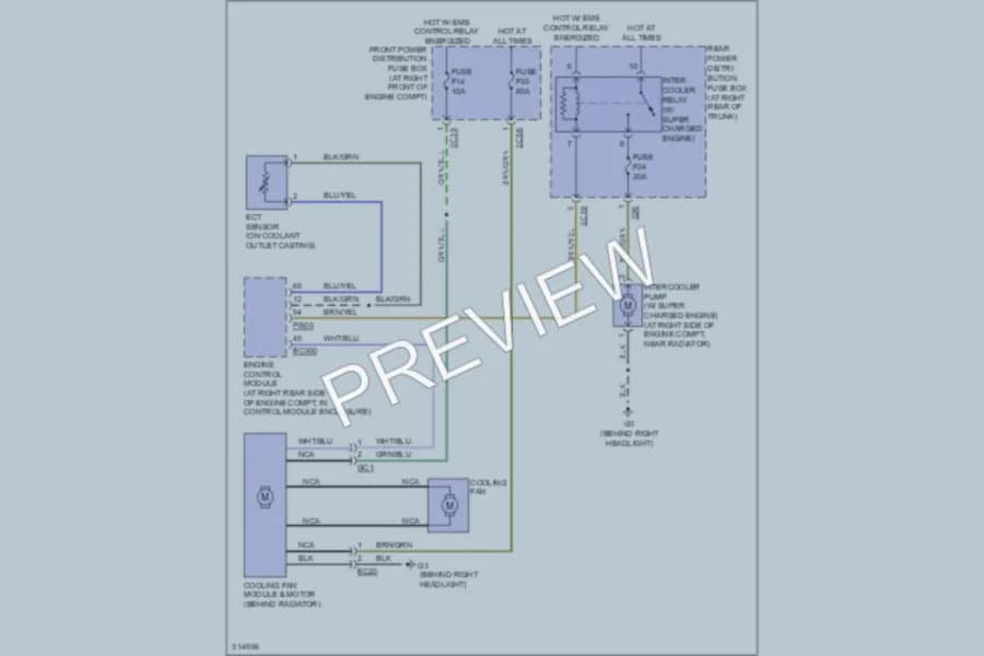 2009 Jaguar XJ8L Cooling Fan wiring diagram preview