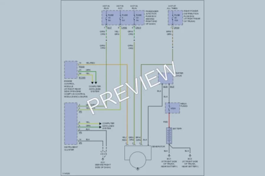 2009 Jaguar XJR Starting Charging wiring diagram preview