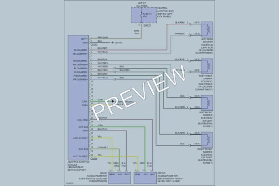 2009 Jaguar XK Electronic Suspension wiring diagram preview