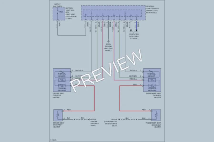 2009 Jaguar XKR Power Seats wiring diagram preview