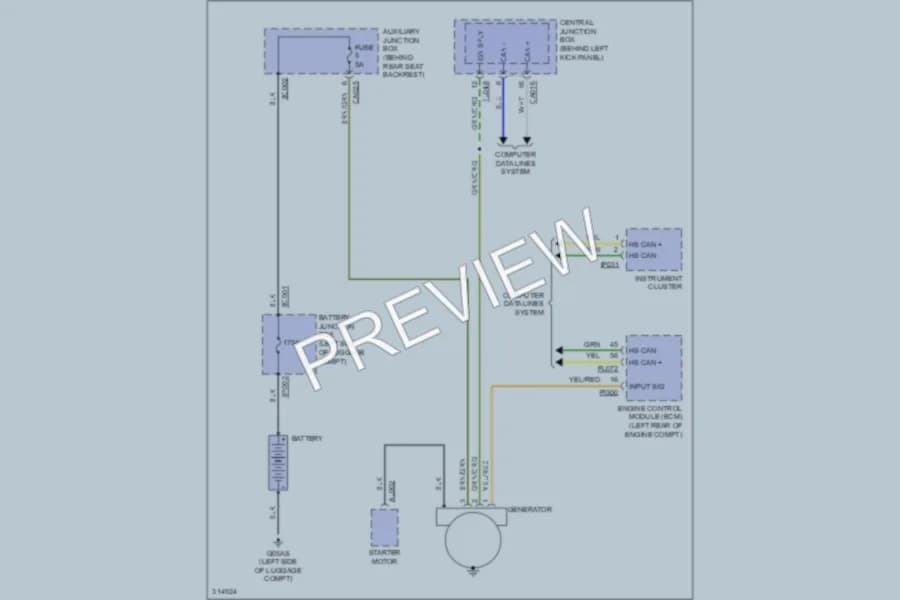 2009 Jaguar XKR Starting Charging wiring diagram preview