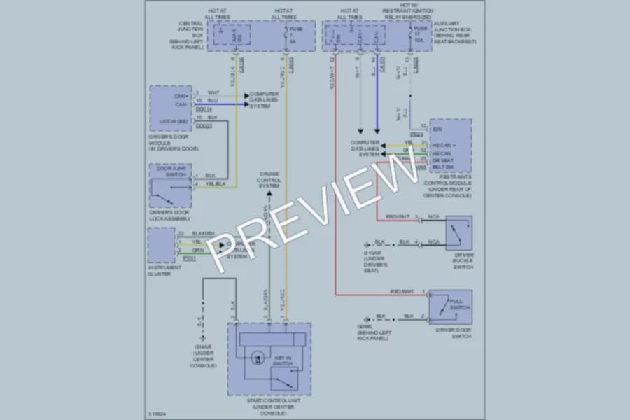 2009 Jaguar XKR Warning Systems wiring diagram preview