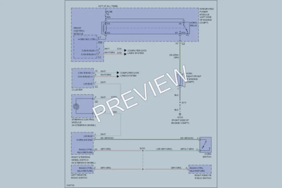 2009 Jeep Commander Horn wiring diagram preview
