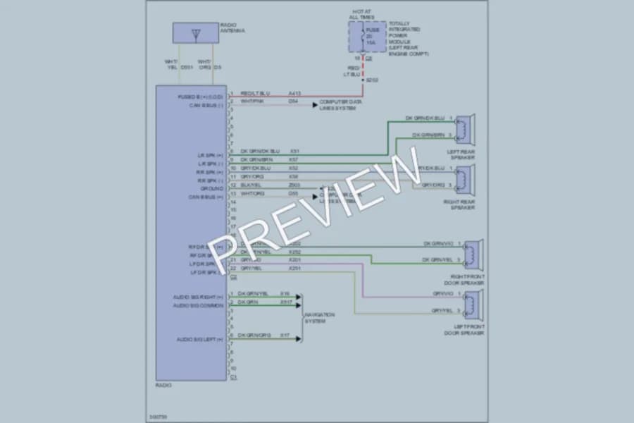 2009 Jeep Compass Radio wiring diagram preview